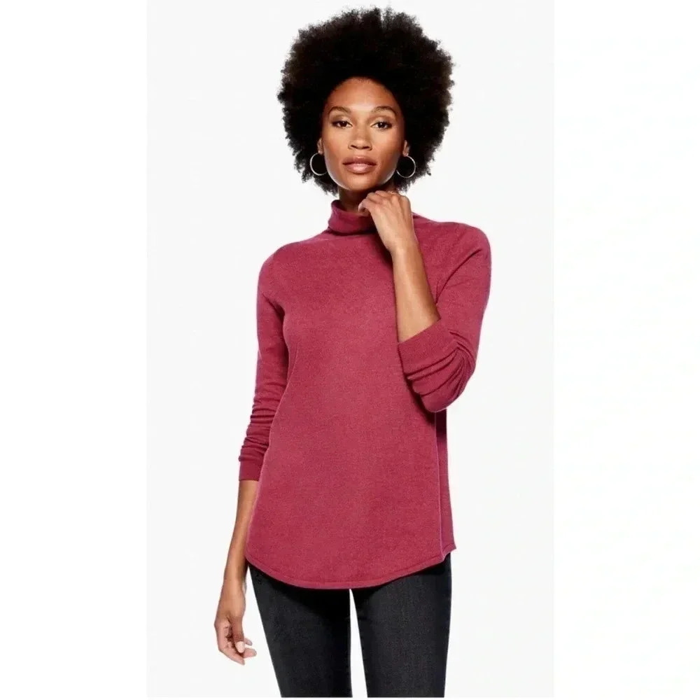 Nic+Zoe turtleneck knit pomegranate sweater